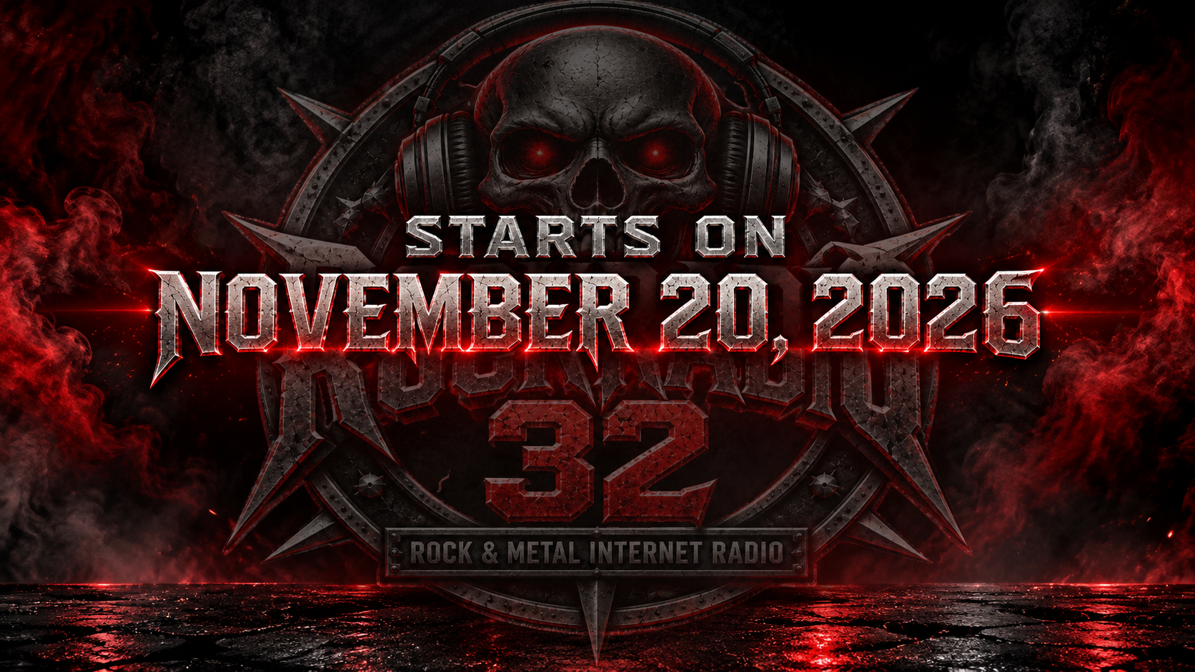 RockRadio32 — Rock and Metal Internet Radio. Launching November 20, 2026.